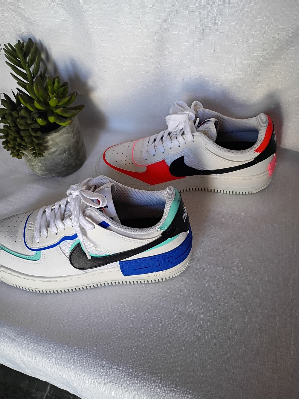 Nike Air Force 1 Low White Multicolor Accent Sneakers Size 8 - Picture 6 of 14